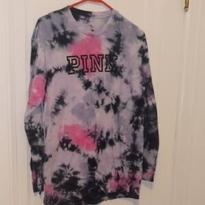 Pink black Tie-Dye Long Sleeve Shirt Victoria Secret PINK< xsmall